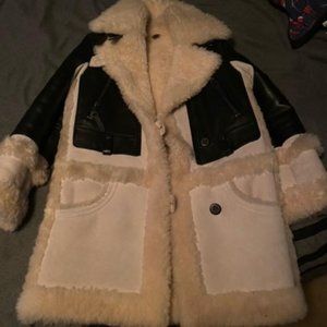 Coach Black and White Leather Jacket